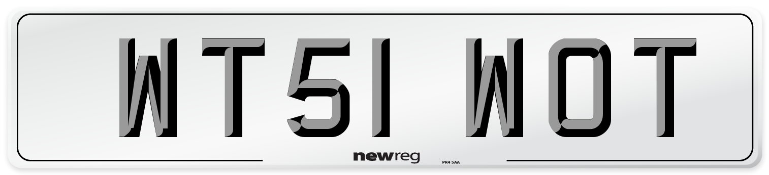 WT51 WOT Number Plate from New Reg